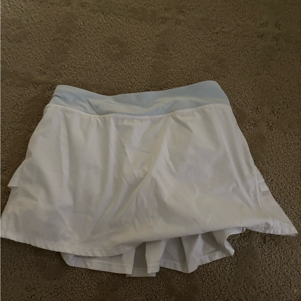 White and Light Blue Athletic Skort
